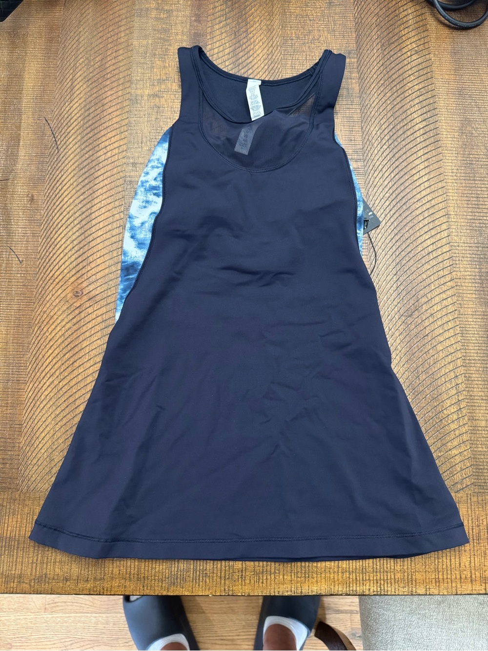 lululemon athletica Black Racerback Tank Dress with Navy Panels